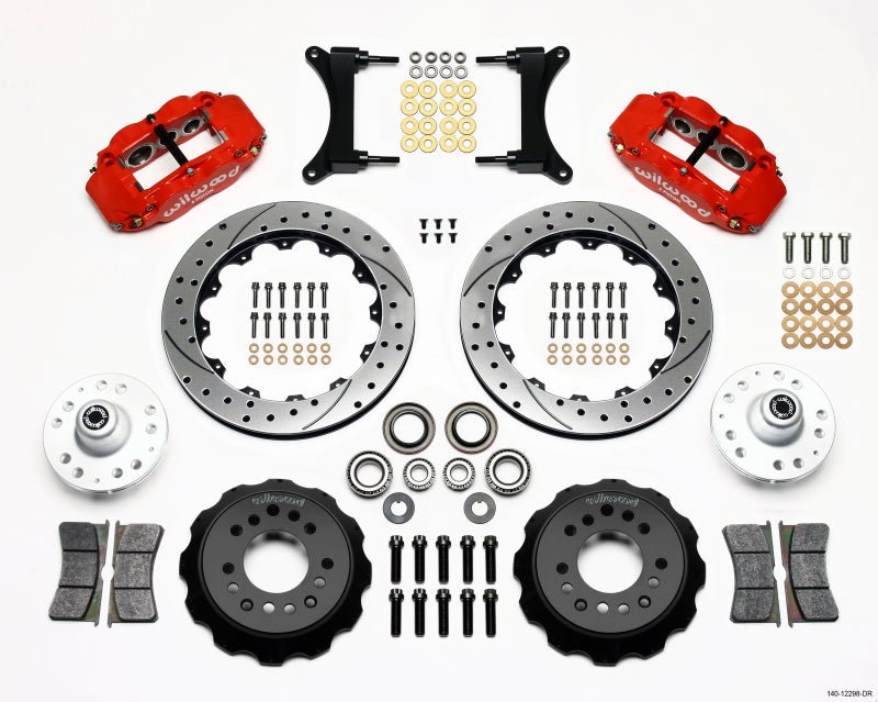 Wilwood Narrow Superlite 6R Front Hub Kit 12.88in Drill Red 79 - 87 GM G Body - My Store