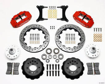 compare product Wilwood Narrow Superlite 6R Front Hub Kit 12.88in Drill Red 79-87 GM G Body