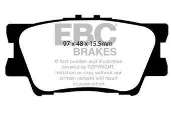 compare product EBC 12-17 Toyota Camry 2.5L Yellowstuff Rear Brake Pads