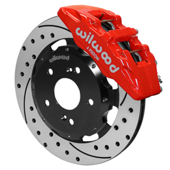 compare product Wilwood 02-06 Acura RSX Drilled & Slotted Front Rotor Kit - Red Calipers