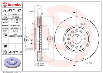 compare product Brembo OE 18-22 Buick Enclave/19-22 Chevrolet Blazer/18-22 Traverse UV Coated Brake Disc - Front