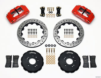compare product Wilwood FSLI4 Front Hat Kit 13.00in Drilled Red Nissan 240SX