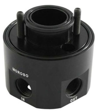 compare product Moroso Chevrolet Small Block Oil Filter Adapter - Sandwich - Oil Cooler