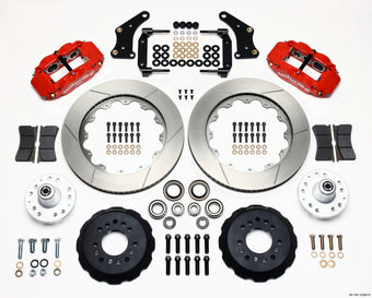 compare product Wilwood Narrow Superlite 6R Front Hub Kit 14.00in Red Large GM 57-70 Drop Spindle