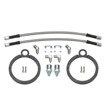 compare product Wilwood Flexline Kit 12 inch -3 3/8-24 IF 1/8-27 NPT 90 Degree