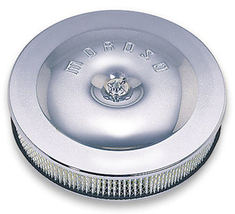 compare product Moroso Race/Street Air Cleaner - 11-1/2in x 2-3/8in Filter - Steel - Chrome Plated