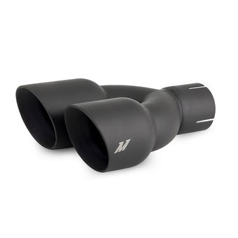 compare product Mishimoto Dual Offset Tips 2.5in Inlet 3in Outlet Slash Cut - Black