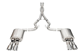 compare product Corsa 24+ Ford Mustang V8 5.0L 3in Cat-Back Exhaust System w/ Twin 4in Polished Pro-Series Tips