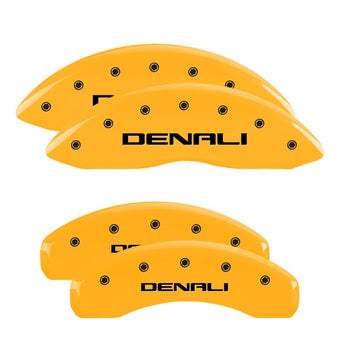 compare product MGP 4 Caliper Covers Engraved Front & Rear Denali Yellow Finish Black Char 2019 GMC Sierra 1500