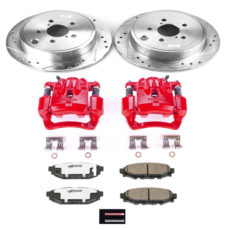 Power Stop 10 - 14 Subaru Legacy Rear Z26 Street Warrior Brake Kit w/Calipers - My Store