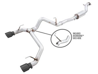 compare product AWE Tuning 2021+ Ford Bronco 0FG Dual Rear Exit Exhaust w/Diamond Black Tips & Bash Guard