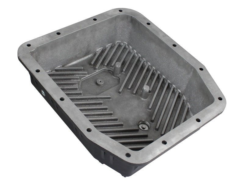 aFe POWER Transmission Pan Ford Trucks 80 - 92 (AOD Transmission) - Black w/ Machined Fins - My Store