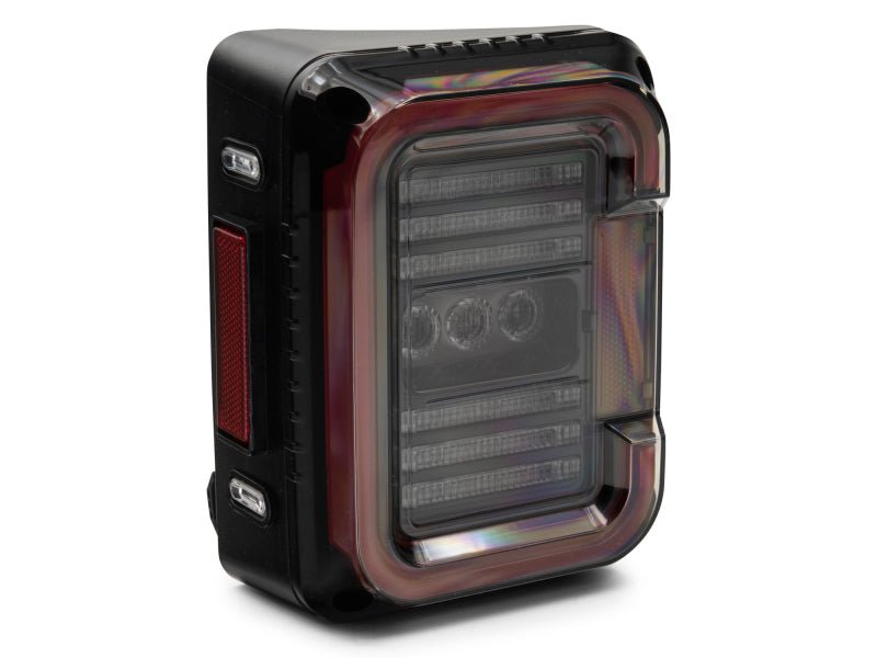 Raxiom 07 - 18 Jeep Wrangler JK Axial Series LED Halo Tail Lights - Black Housing (Dark Smoked Lens) - My Store