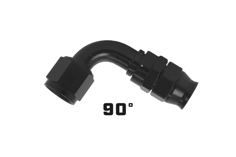 Aeromotive PTFE Hose End - AN - 08 - 90 Deg - Black Anodized - My Store