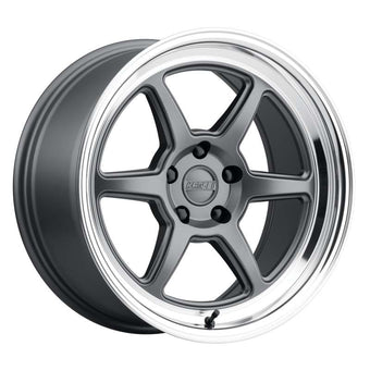 compare product Kansei K14G Roku 18x10.5in / 5x108 BP / 12mm Offset / 63.4mm Bore - Grey & Machined Lip Wheel