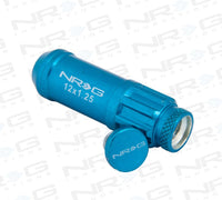 NRG 700 Series M12 X 1.25 Steel Lug Nut w/Dust Cap Cover Set 21 Pc w/Locks & Lock Socket - Blue - My Store