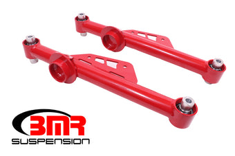 compare product BMR 79-98 Fox Mustang Non-Adj. Lower Control Arms w/ Spherical Bearings - Red
