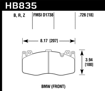 compare product Hawk 13-16 BMW 5 Series HPS 5.0 Front Brake Pads