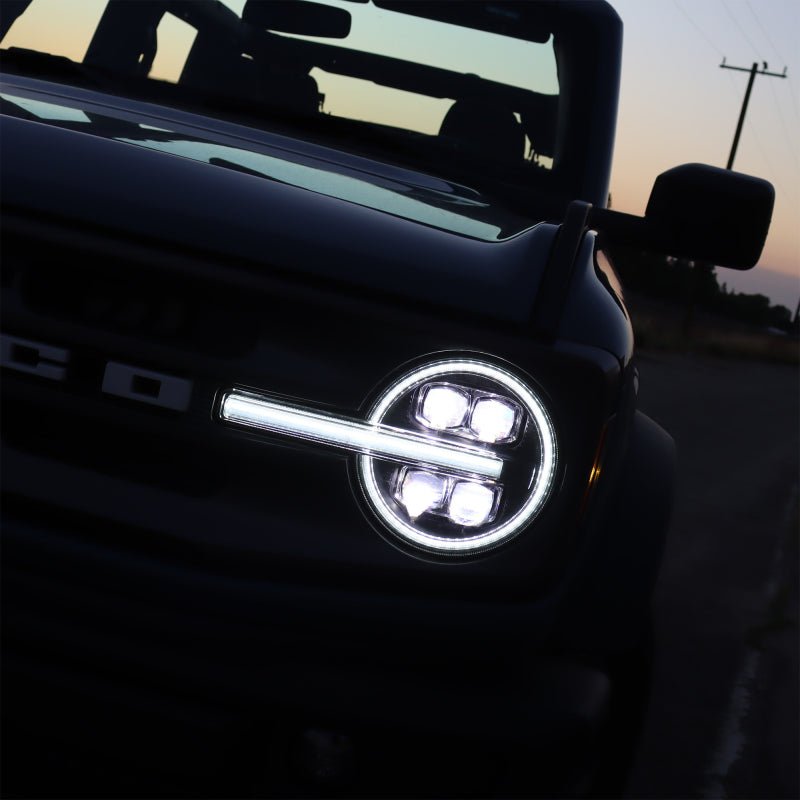 AlphaRex 21 - 23 Ford Bronco NOVA LED Projector Headlights Black - My Store