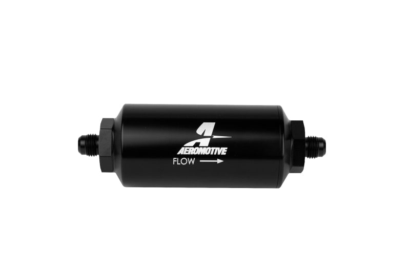 Aeromotive In - Line Filter - (AN - 6 Male) 10 Micron Microglass Element Bright Dip Black Finish - My Store