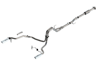 compare product Borla F-150 2021 2.7L/3.5L 2/4wd 4dr CC SB EC STB Lari/King R/Plinum/LTD 3/2.25 Cat-Back AK CHR Tips