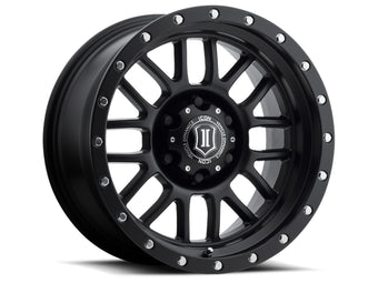 compare product ICON Alpha 17x8.5 6x5.5 0mm Offset 4.75in BS 106.1mm Bore Satin Black Wheel