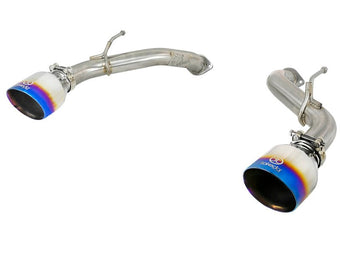 compare product aFe Takeda 2.5in 304 SS Axle-Back Exhaust w/ Blue Flame Tips 16-18 Infiniti Q50 V6-3.0L (tt)
