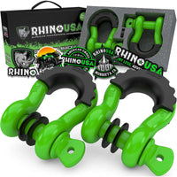 Rhino USA 3/4In D - Ring Shackle Set (2 - Pack)(Green) - My Store