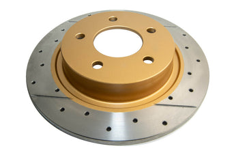 compare product DBA 04-05 Mazda 3 2.3L / 06+ MazdaSpeed3 Rear Drilled & Slotted Street Series Rotor