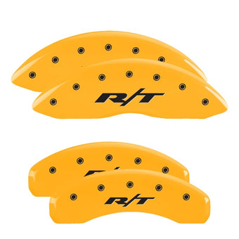 compare product MGP 4 Caliper Covers Engraved Front & Rear 11-18 Dodge Durango Yellow Finish Black RT1-Truck Logo
