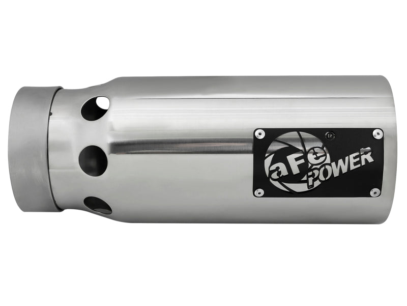 aFe SATURN 4S 4in SS Intercooled Exhaust Tip - Polished 4in In x 5in Out x 12in L Bolt - On - My Store