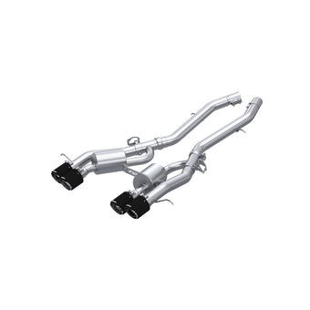 compare product MBRP 2021+ BMW M3/M4 3in Axle Back Dual Rear Exit w/ T304 SS Carbon Fiber Tips