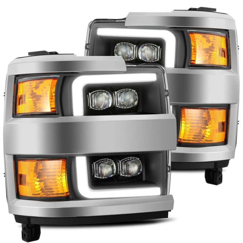 AlphaRex 15 - 18 Chevy 2500HD NOVA LED Proj Headlights Plank Style Black w/Activ Light/Seq Signal/DRL - My Store