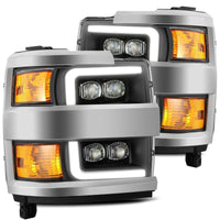 AlphaRex 15 - 18 Chevy 2500HD NOVA LED Proj Headlights Plank Style Black w/Activ Light/Seq Signal/DRL - My Store