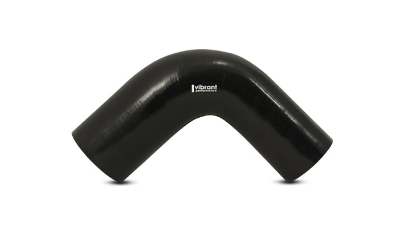 Vibrant 1.5in ID x 2in ID x 4in Long Gloss Black Silicone 90 Degree Transition Elbow - My Store
