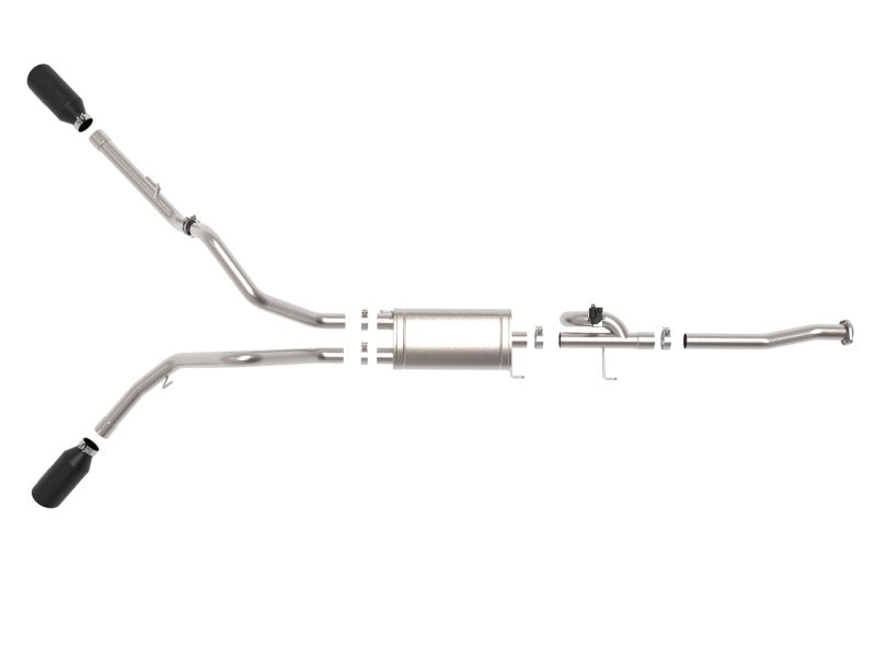 aFe Gemini XV 3in 304 SS Cat - Back Exhaust 15 - 20 Ford F - 150 V6 2.7L/3.5 w/ Black Tips - My Store