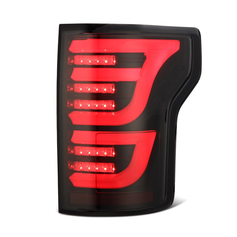 AlphaRex 15 - 20 Ford F - 150 Luxx LED Tail Lights (Pair) Black/Red (Not For Blind Spot Sensor Models) - My Store
