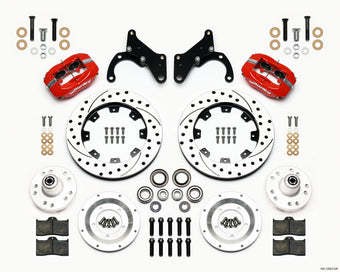 compare product Wilwood Forged Dynalite Front Kit 12.19in Drilled Red 65-68 Chevy Impala -Drum Spindle