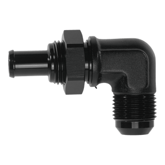 compare product DeatschWerks 10AN Male Flare Bulkhead to 1/2in Hose Barb 90-Degree