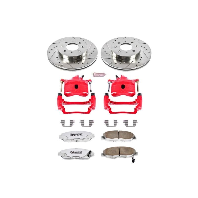 Power Stop 96 - 05 Honda Civic Front Z26 Street Warrior Brake Kit w/Calipers - My Store