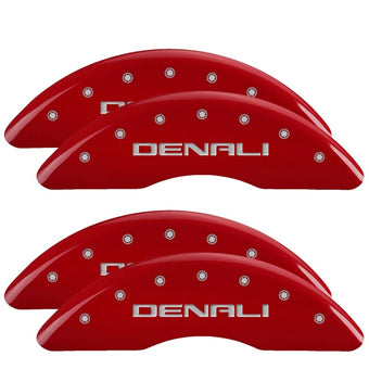 compare product MGP 4 Caliper Covers Engraved Front & Rear Red Finish Silver Characters for 20-22 GMC Sierra 2500HD