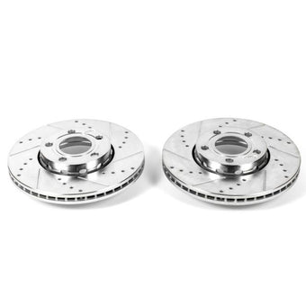 compare product Power Stop 2005 Audi A4 Front Evolution Drilled & Slotted Rotors - Pair