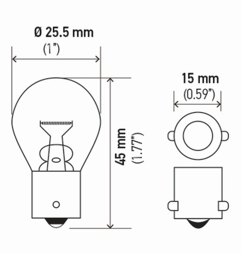 Hella Bulb 1141 12V 18W Ba15S S8 (2) - My Store