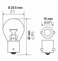 Hella Bulb 1141 12V 18W Ba15S S8 (2) - My Store