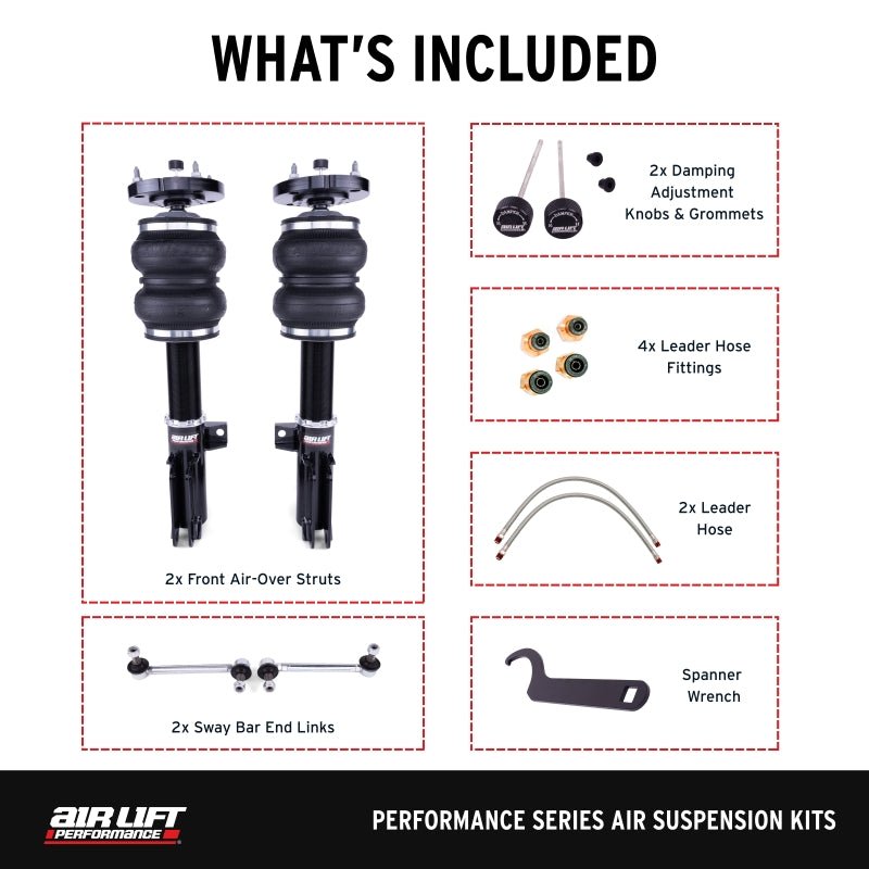 Air Lift Performance 2005 - 2014 Ford Mustang (S197) Front Kit (3/8 Fittings Not Included) - My Store