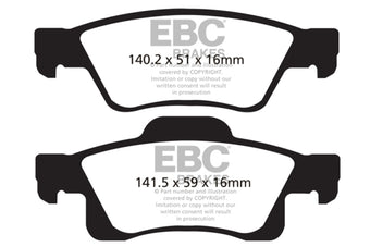 compare product EBC 11+ Dodge Durango 3.6 Greenstuff Rear Brake Pads