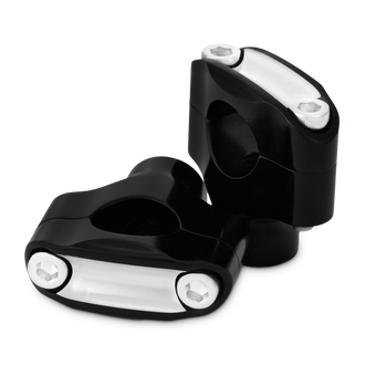 compare product Burly Brand Reaper Riser Clamp 2-Bolt 1-1/2in Tall for 1in Bar, Set - Black Machined
