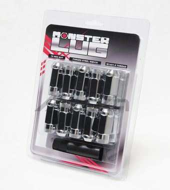 compare product Wheel Mate Monster Open End Lug Nut Set of 20 - Chrome 1/2in