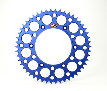 compare product Renthal 99-20 Yam YZ125/G-250F/400-450/ 88-89 Hon XR250R Rear Grooved Sprocket- Blu 520-48P Teeth
