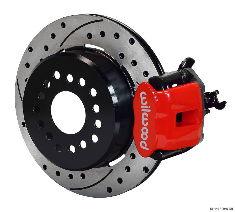 Wilwood Combination Parking Brake Rear Kit 12.19in Dia 0.81in Rotor Thickness - Red Drilled - My Store